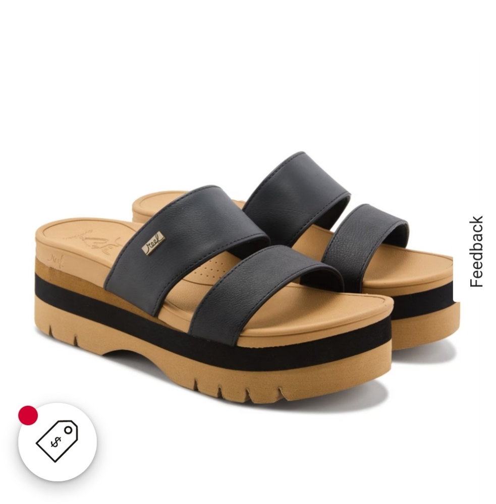 Reef Women's Black Platform Sandals